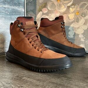 Cole Haan grand plus hiking boots. Brown leather with black rubber. Size M 9.5